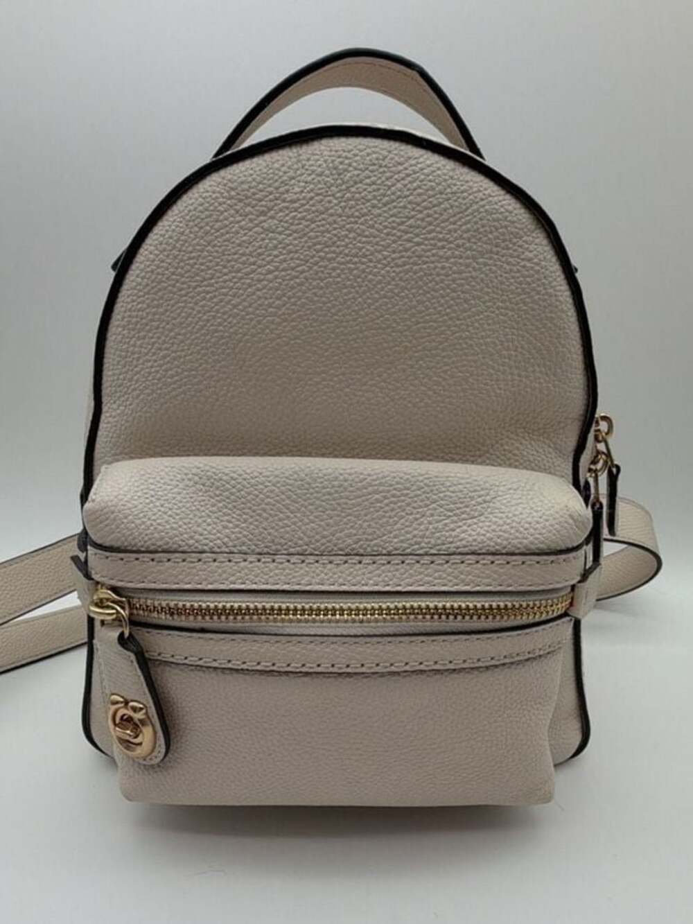 Coach Mini Court Backpack in Chalk Soft Pebbled Leather